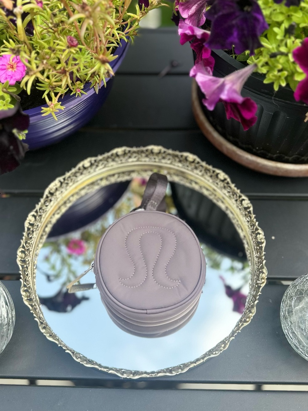lululemon athletica round mini bag in mauve purple
